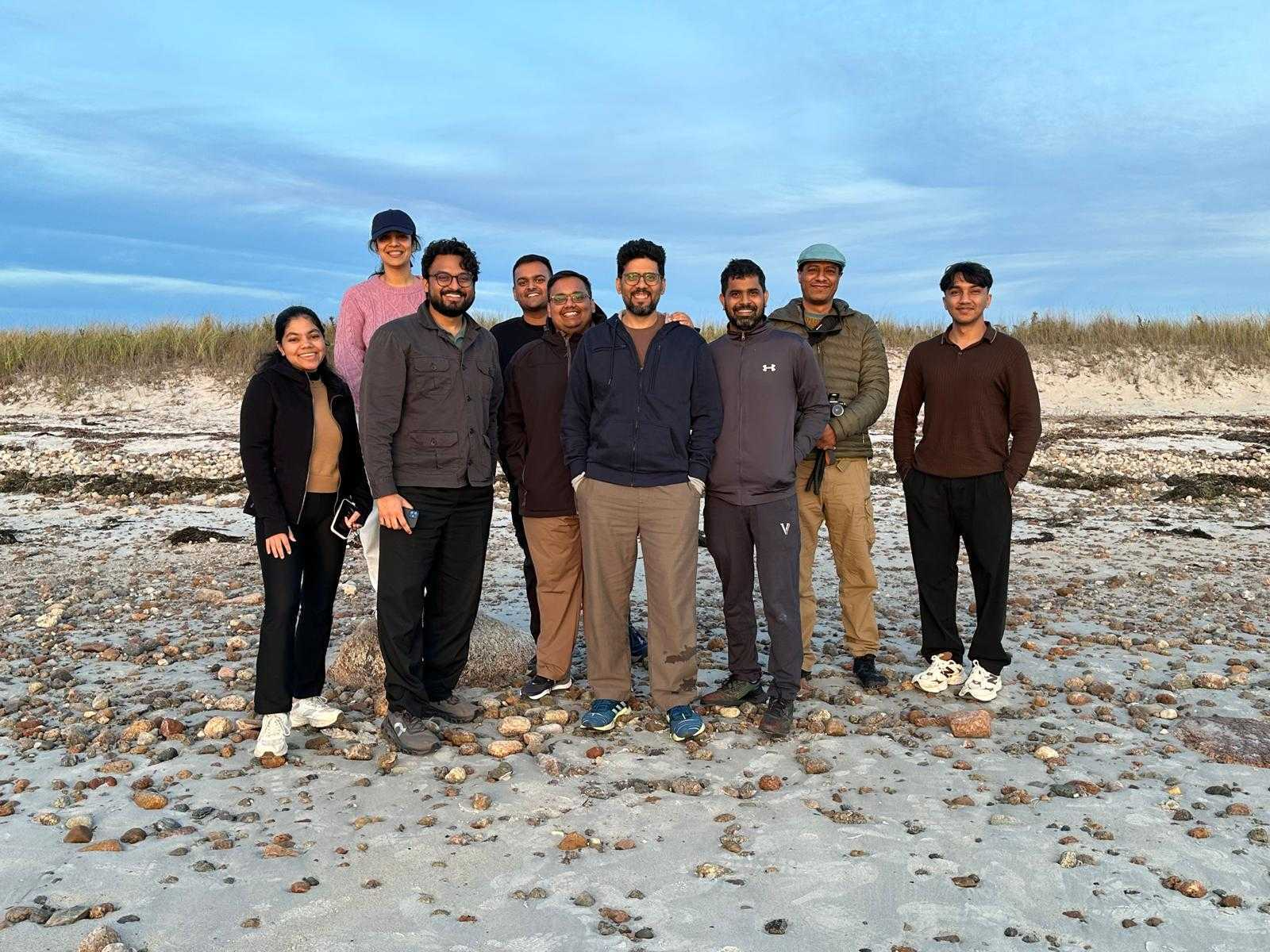 The Digbi Health team posing together on a coastal offsite